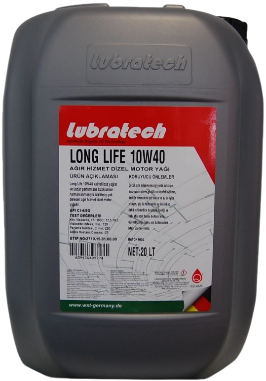 Моторное масло Lubratech Long Life 10W40 (20л)