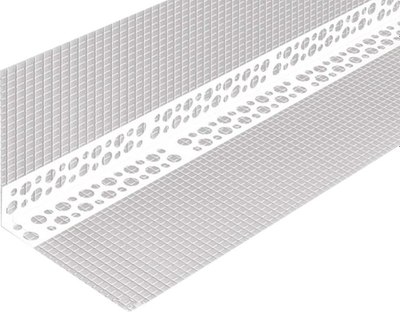 

Уголок штукатурный, ПВХ Перфорированный с сеткой 100x100x2500