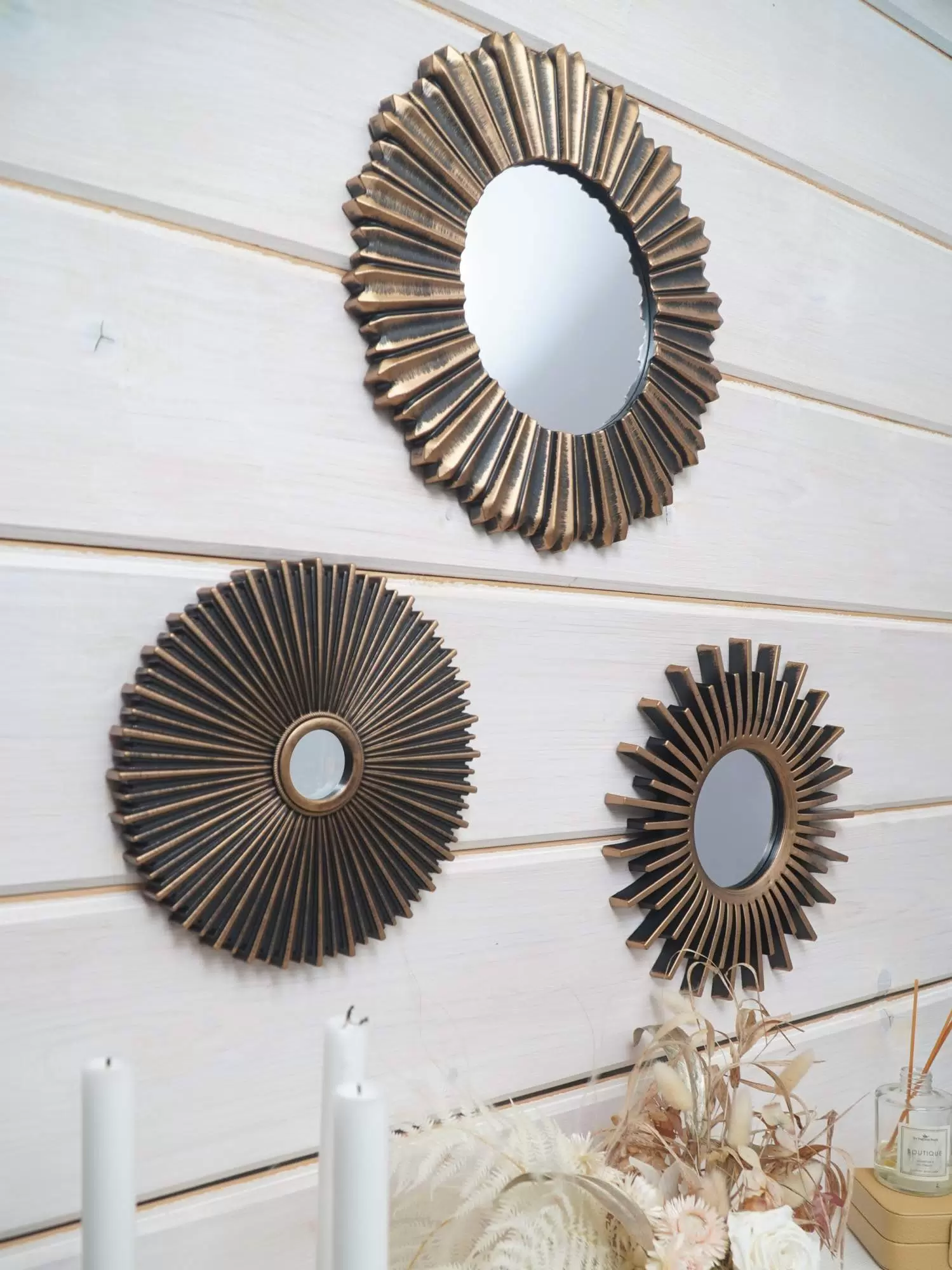 Комплект зеркал декоративных Solmax&Home HD56928 (3шт, золото) — фото 2