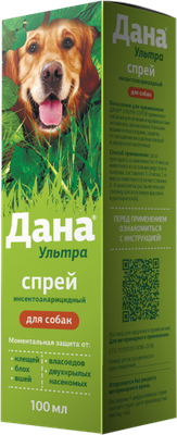 Спрей от блох Apicenna Дана Ультра для собак (100мл) - 