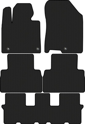 Комплект ковриков для авто Alicosta 2296_1 для Hyundai Santa Fe IV SUV 7 мест/TM (EVA соты, черный) - 