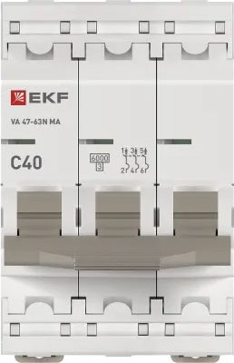 Выключатель автоматический EKF PROxima ВА 47-63N MA / M63MA6340C