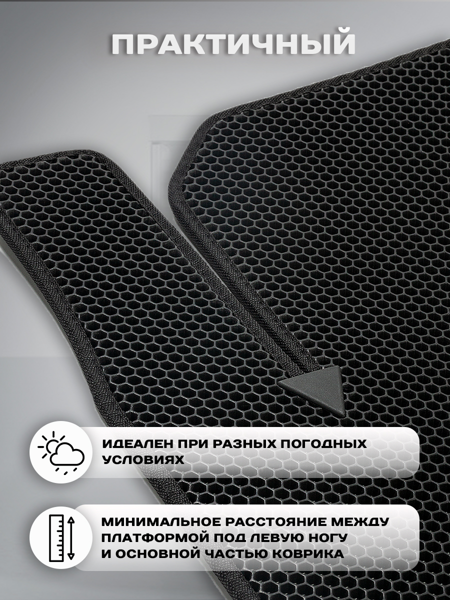 Комплект ковриков для авто Alicosta 2330_1 для Kia Sorento IV SUV 7 мест/MQ4 2020 (EVA соты, черный) — фото 4