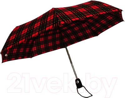 Зонт складной Ame Yoke OK 551CH-3 (красный/клетка)