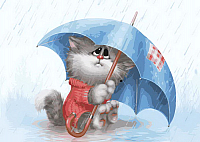 Картина по номерам БЕЛОСНЕЖКА Кошарик под дождём / 738-AS - 