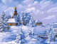 Картина по номерам БЕЛОСНЕЖКА Зима в деревне / 137-AB - 