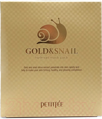 Маска для лица гидрогелевая Petitfee Gold & Snail Transparent Gel Mask Pack