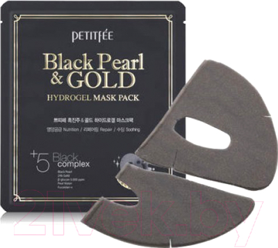 Маска для лица гидрогелевая Petitfee Black Pearl & Gold Hydrogel Mask Pack