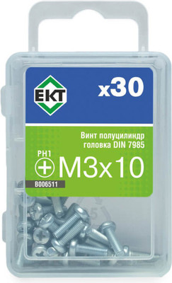 Винт ЕКТ 3х10 4.8 DIN 7985 / B006511 (30шт) -