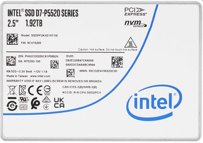 

SSD диск, D7-P5520 Series 1920GB (SSDPF2KX019T1M1)