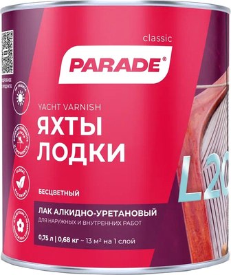 Лак яхтный Parade Глянцевый (750мл) - 