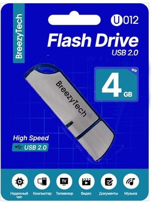 USB flash накопитель BreezyTech U012 4GB  (синий) - 