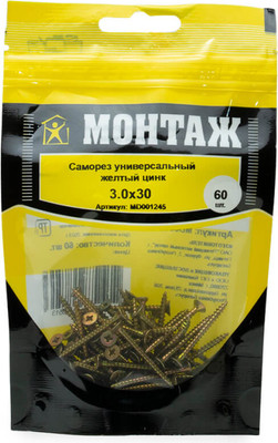 Саморез Монтаж Универсальный 3.0x30 / MD001245 (60шт) - 