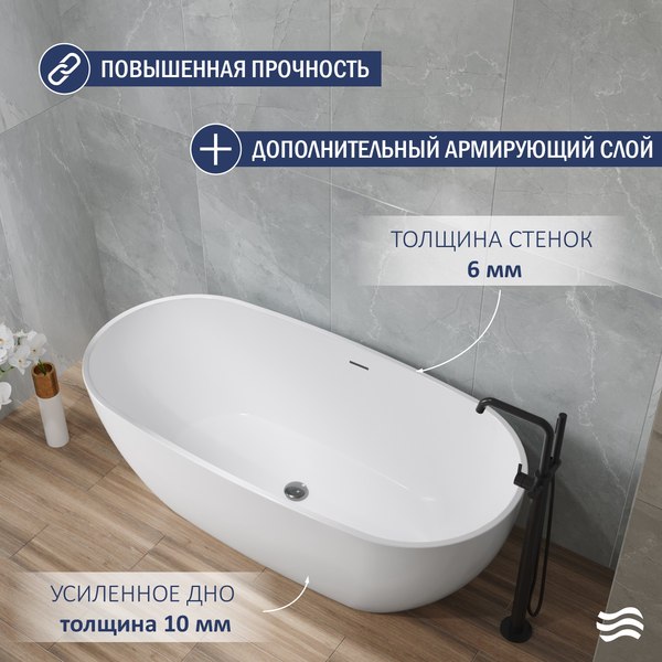 Купить Ванна акриловая Lauter Lila 170x81,5 / 21660270 в Бобруйске