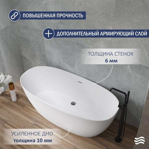 Купить Ванна акриловая Lauter Lola 170x80 / 21683370 в Бобруйске
