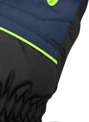 Перчатки лыжные Reusch Alan Junior / 6461115-7712 (р.5, Black/Dress Blue/Neon Green)