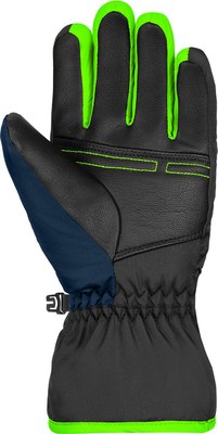 Перчатки лыжные Reusch Alan Junior / 6461115-7712 (р.5, Black/Dress Blue/Neon Green)