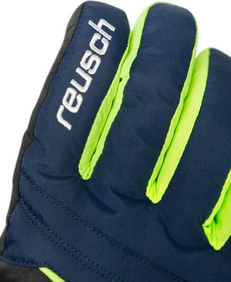 Перчатки лыжные Reusch Alan Junior / 6461115-7712 (р.5, Black/Dress Blue/Neon Green)