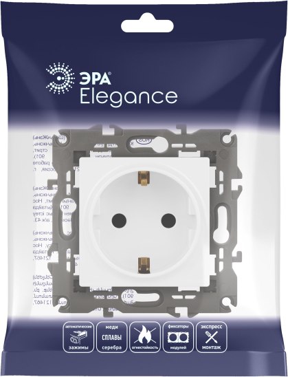 Розетка ЭРА Elegance 14-2102-01М / Б0065804 (белый матовый)
