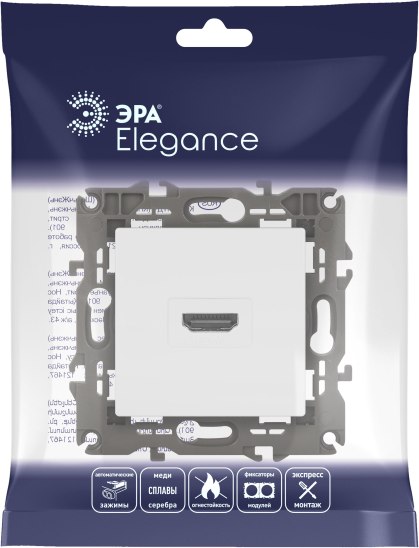 Розетка ЭРА Elegance 14-3114-01М / Б0065776 (белый матовый)