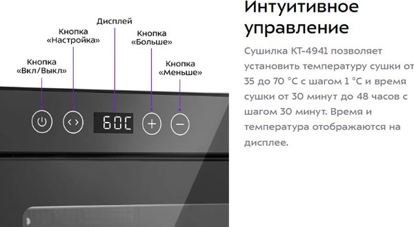 Сушильный шкаф для овощей и фруктов Kitfort КТ-4941