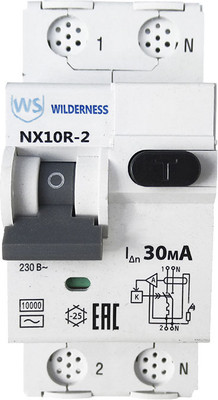 

Дифференциальный автомат, NX10R 1P+N C6 30mA тип AC 10kA (R) / NX10R-2-006C-030AC