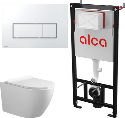 

Унитаз подвесной с инсталляцией, Clio Aria Tornado + Alca 571 / CT10582+AM101/1120+M571