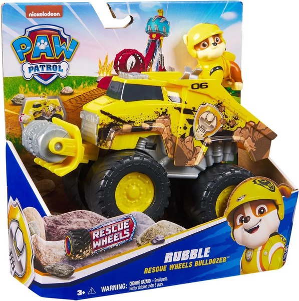 Бульдозер игрушечный PAW Patrol Rescue Wheels с фигуркой Крепыш / 63576