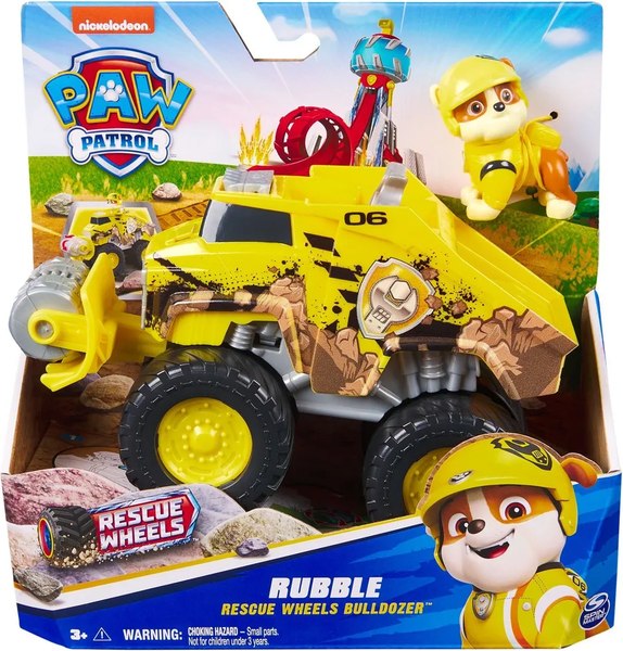Бульдозер игрушечный PAW Patrol Rescue Wheels с фигуркой Крепыш / 63576
