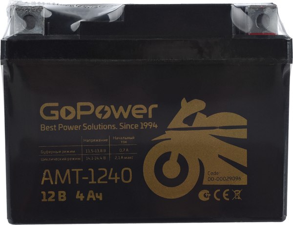 Мотоаккумулятор GoPower 12V 4Ah / 00-00029096