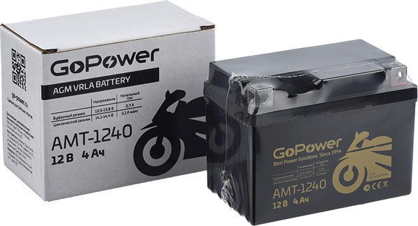 Мотоаккумулятор GoPower 12V 4Ah / 00-00029096