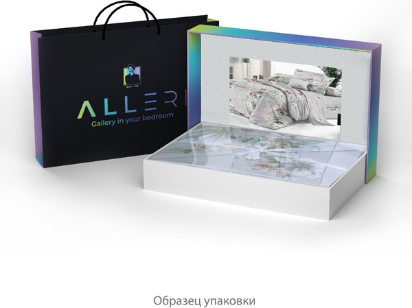 Комплект постельного белья Alleri Сатин Premium 1.5сп / СП-313