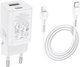 Зарядное устройство сетевое Hoco N13 Bright PD30W+QC3.0 1хType-C 1хUSB-A 3A / 6931474747426 - 