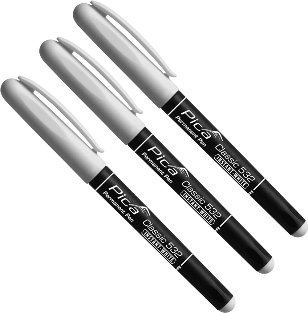 Набор маркеров строительных Pica Classic instant white 532/52 (белый, 3шт)
