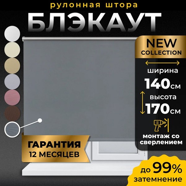 Рулонная штора Lm Decor LM 68-10 140x170 (темно-серый)