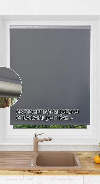 Рулонная штора Lm Decor LM 68-10 140x170 (темно-серый)