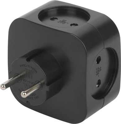 Электроразветвитель ЭРА SP-4-USB-B / Б0049536 (черный) - 