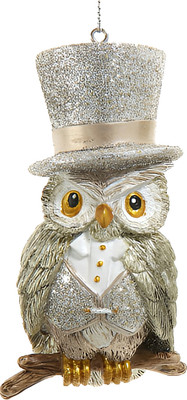 

Елочная игрушка, Christmas 2024. Сова в цилиндре / D4441