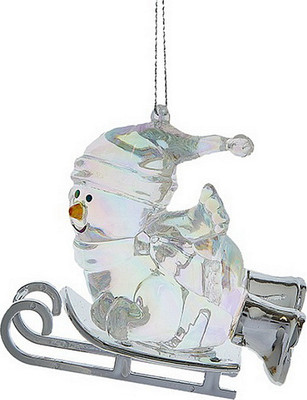 Елочная игрушка Kurt S. Adler Christmas 2024. Снеговик на санках / D4453_3 -