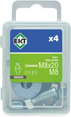 Болт ЕКТ M8х20 DIN933 / B008030 (4шт) - 