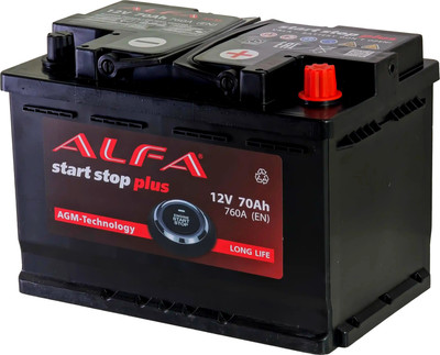 Автомобильный аккумулятор ALFA battery AGM R+ 760A / AGM-L3 (70 А/ч) - 