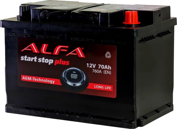 Автомобильный аккумулятор ALFA battery AGM R+ 760A / AGM-L3 (70 А/ч)
