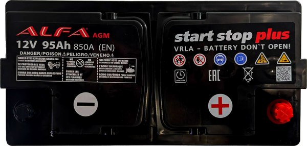 Автомобильный аккумулятор ALFA battery AGM R+ 850A / AGM-L5 (95 А/ч)
