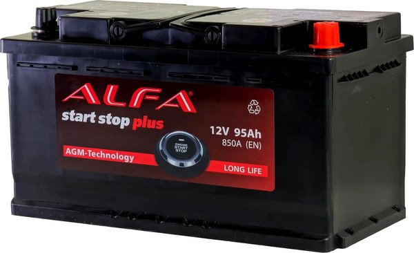 Автомобильный аккумулятор ALFA battery AGM R+ 850A / AGM-L5 (95 А/ч)