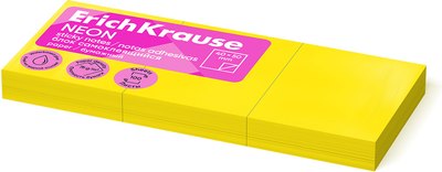 Стикеры канцелярские Erich Krause Neon / 61707 (желтый) - 