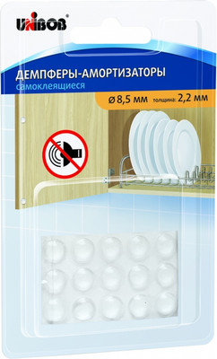 Протектор для мебели Unibob 8.5x2.2мм / 49770 (15шт, прозрачные) -