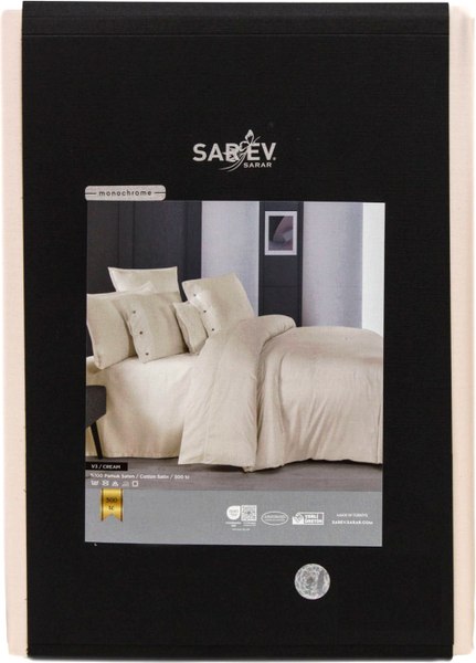 Пододеяльник Sarev Сатин 1.5сп 160x220 / PD001 MONOCHROME v3/Cream