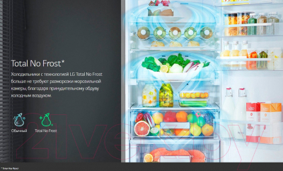 Холодильник с морозильником LG GA-B419SLUL