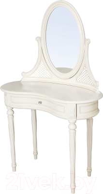 Туалетный столик с зеркалом ГрандМодерн Без деколи (ваниль с патиной)