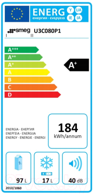 Встраиваемый холодильник Smeg U3C080P1